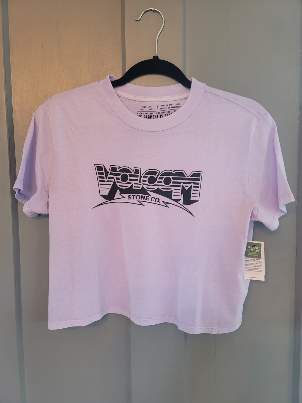 Volcom Lavender Logo Crop Tee